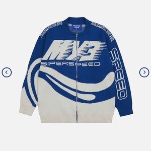 Aelfric Eden Blue and White Cardigan Sweater